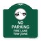 Signmission Fire Lane Tow Zone with Graphic, Green & White Aluminum Architectural Sign, 18" x 18", GW-1818-23980 A-DES-GW-1818-23980 - alternate 1